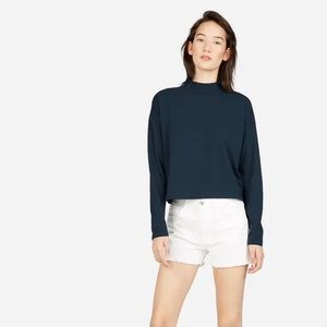 Everlane Square Mockneck Tee in Navy